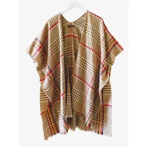 2 for $30 Do Everything In Love Striped Fringed Open Cover- Up Wrap